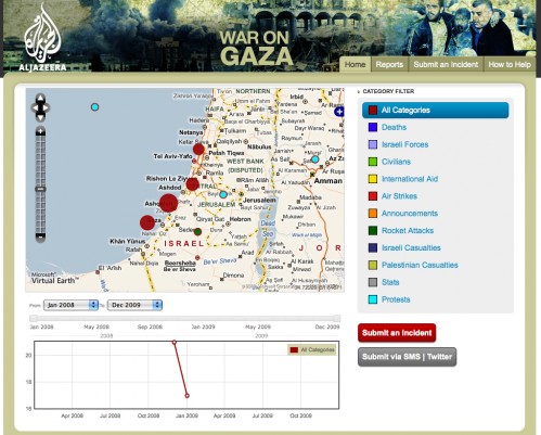 Al Jazeera testing out the Ushahidi Engine in Gaza