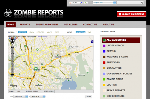 Zombie Reports map