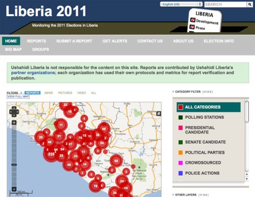 Ushahidi Liberia's elections instance