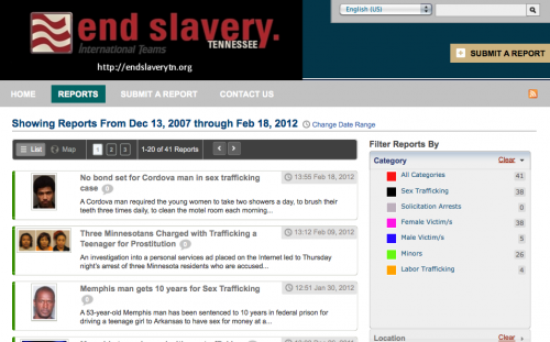 End Slavery TN Map