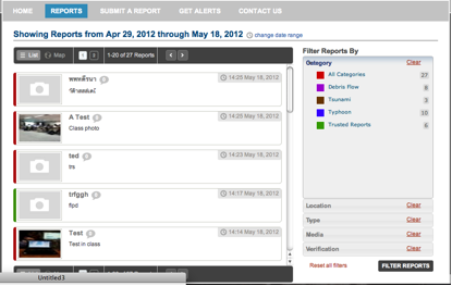 open GeoSMS reports