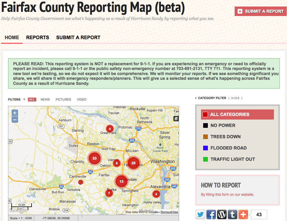 Fairfax County Reporting Map Beta 