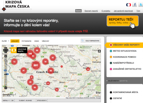 Krizova mapa Ceska