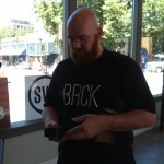 Erik showing off the latest iteration of BRCK.