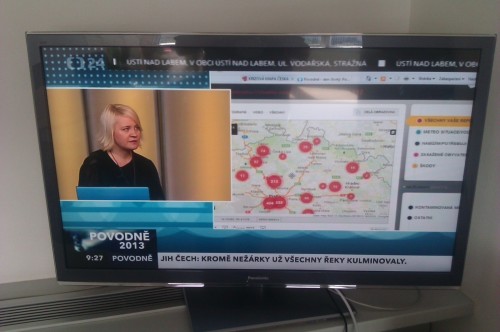 Feeding Crisismap crowdsourced citizen reports to TV broadcast via Krizova Mapa Ceska