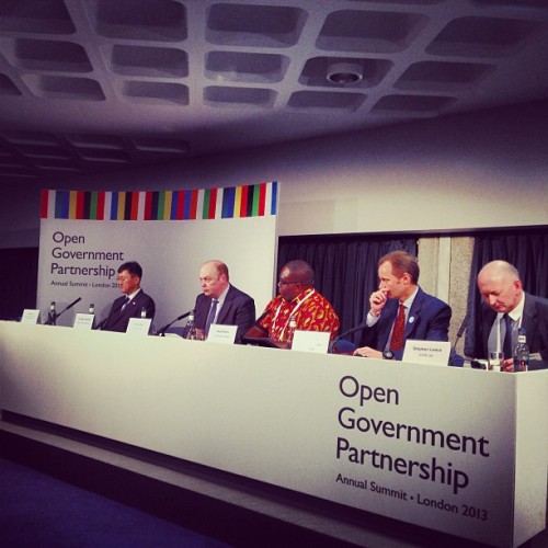 Daudi Were speaks about Ushahidi at OGP - courtesy @angelaoduor on Instagram