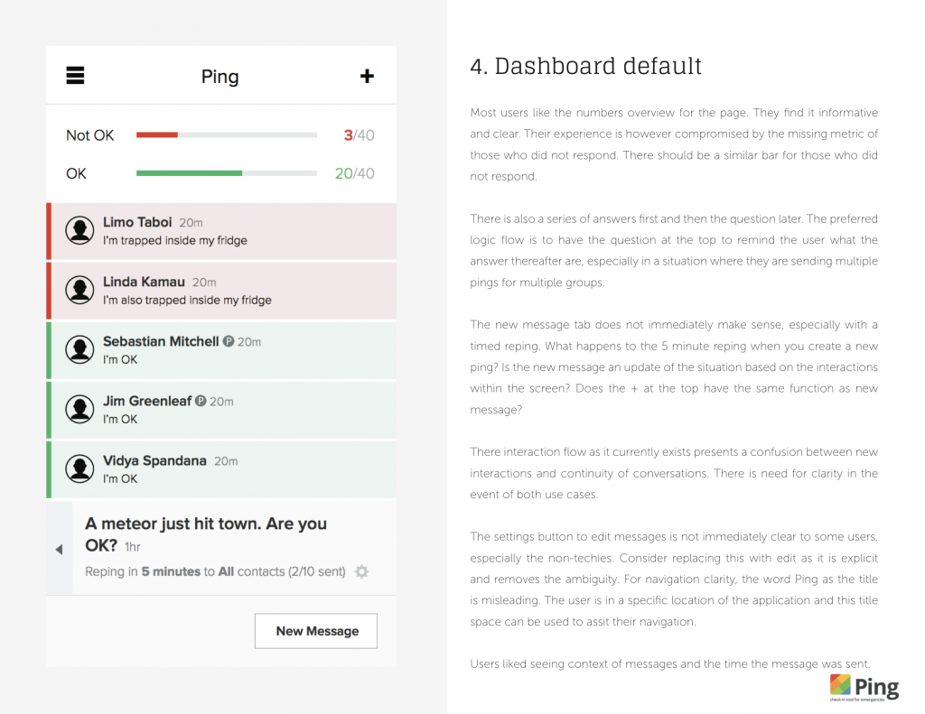 Ping UX study findings