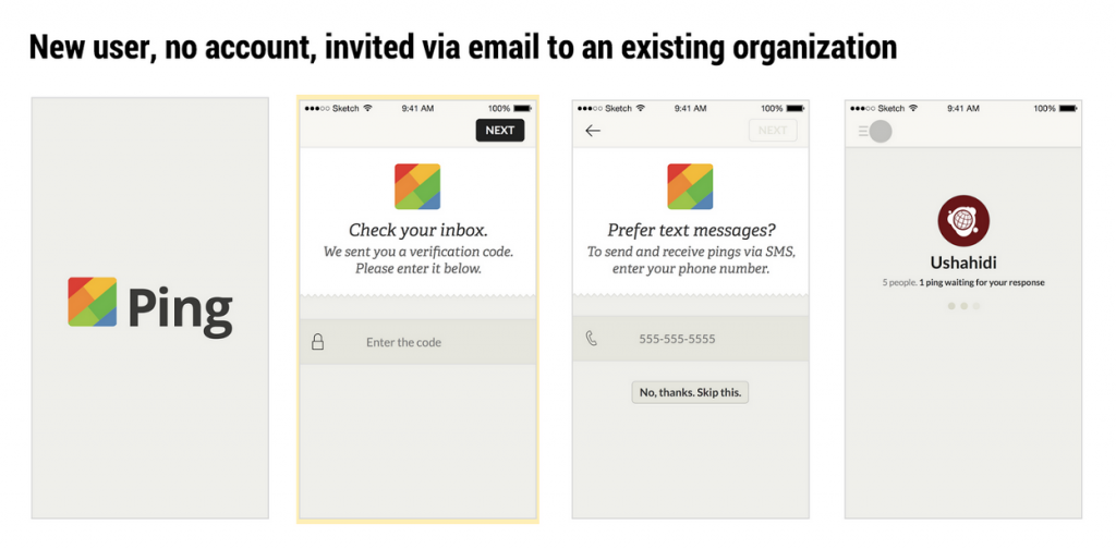 Ping UX workflow